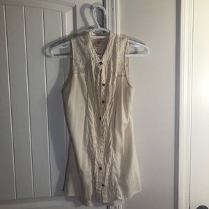 Dolled Up Blouse by F.A.N.C Tan Women Size Small A7